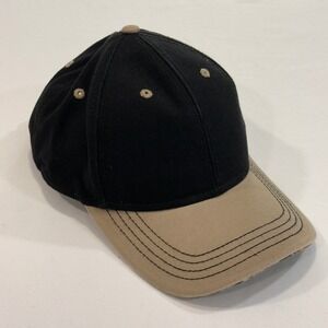 Legendary Whitetails Canvas Baseball Cap Mens OSFM Black Tan Camo Strap | Rugged